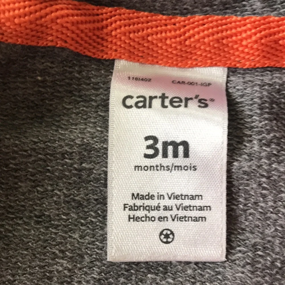 Carters Hooded Jumpsuit (size 3m)